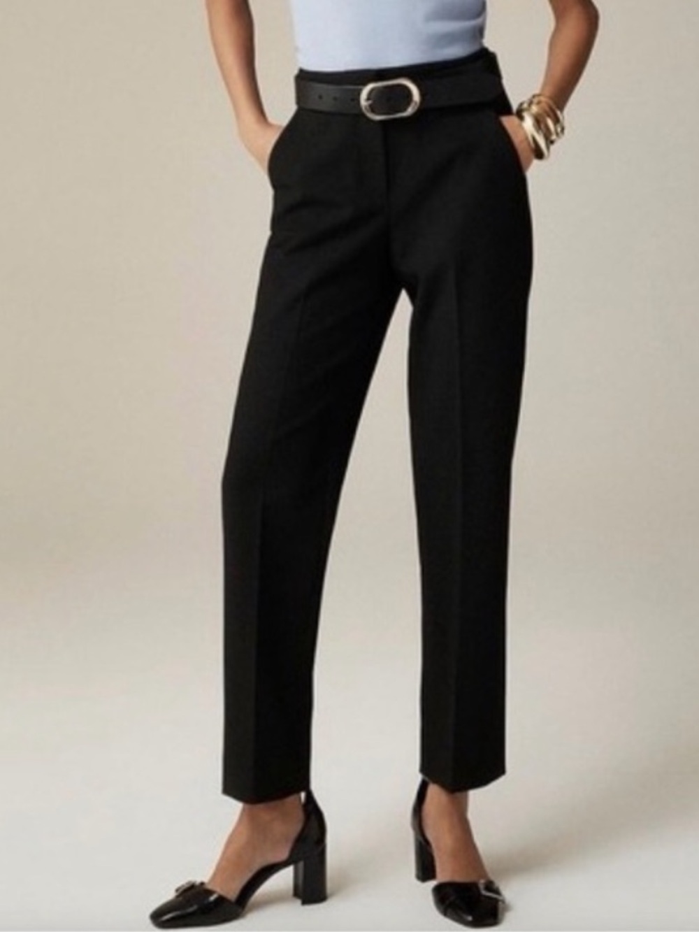 J. Crew Kate Tall Trouser Pants BF403 Size 10T Black Careerwear Office Neutral